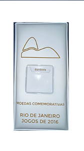 Álbum de moedas das Olimpíadas comemorativas.