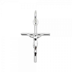 Pingente Cruz Fio  Corpo de Cristo em Prata 925