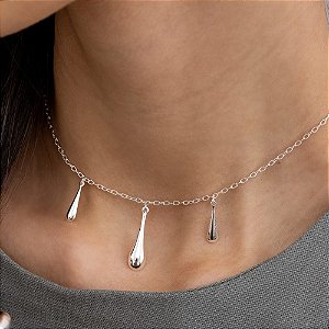Choker Gotas em Prata 925