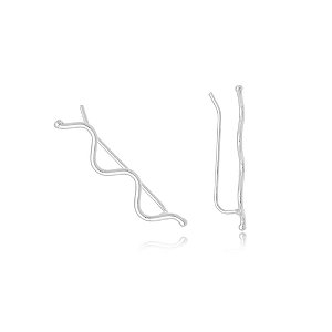 Brinco Ear Cuff Fio Ondulado em Prata 925