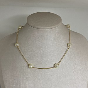 Colar com Pérolas Grandes-45CM