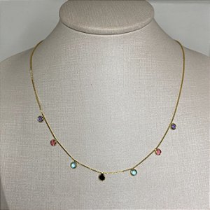 COLAR COM ZIRCÔNIAS COLORIDAS