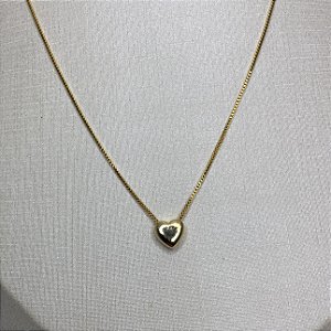 CORDÃO CORRENTE VENEZIANA COM CORAÇÃO MINIMALISTA