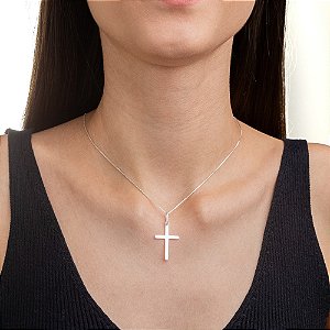 PINGENTE PRATA 925 CRUZ LISA
