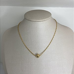 CHOKER COM BOLA DOURADO 40cm