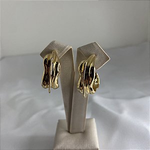 BRINCO ARGOLA QUADRADA BANHO DE OURO 18K