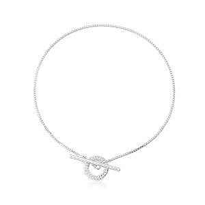 Pulseira Prata Regulável com Zircônia Cristal