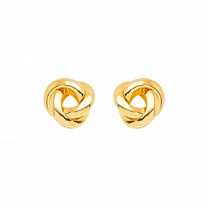 Brinco Nó Liso Dourado Feminino