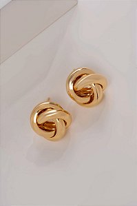 Brinco Nó Liso Dourado Feminino