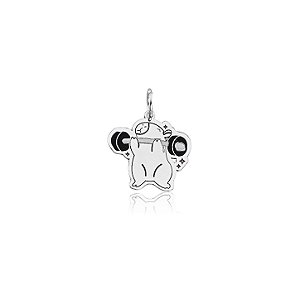 Pingente Capivara Halterofilista Prata 925