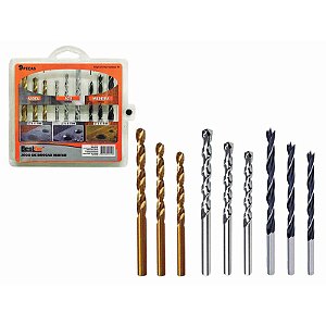 Jogo Brocas Mista Vídea Aço Madeira 9 Peças