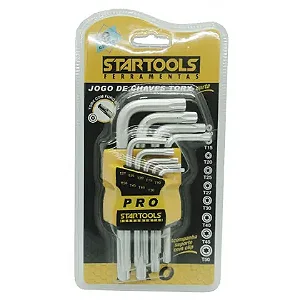 Jogo Chave Torx Curta 10 Peças com Suporte Startools