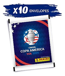 Pack Kit 10 Envelopes Pacotes 50 Figurinha Copa América 2024