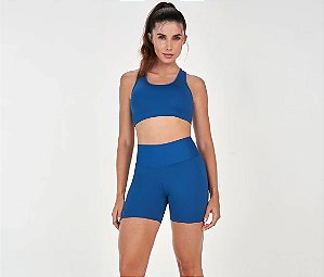Bermuda Essentials Alto Giro - Azul - G