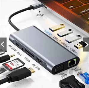 Hub Adaptador 11 Em 1 Tipo C