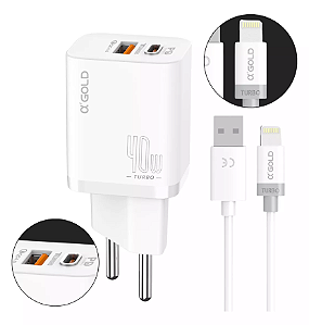 Carregador Turbo 40W 9.1A iPhone 2-2 - A'Gold