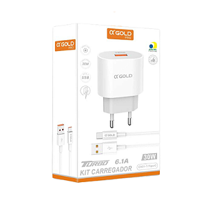 Carregador Usb para Tipo-C 30w 6.1a - A'Gold