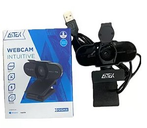 Webcams intuitivas resolução 1080 e 2K Foco automático plug-and-play Microfone integrado