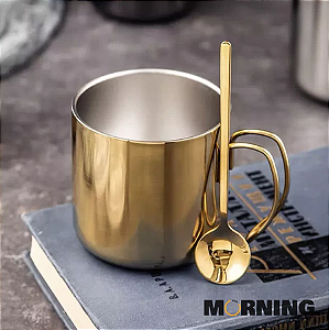 Caneca Térmica Café com Alça de Arame