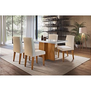 CONJUNTO MESA BERLIM 1.20 c/ 4 cadeiras Lunara