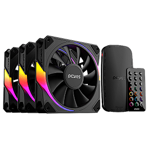 Kit 3 Coolers Sangue Frio 3 ARGB 120mm + Controladora Pcyes