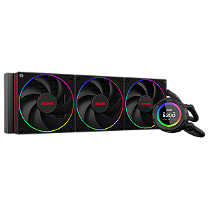 Water Cooler PCYes Vision Black Vulcan LCD 2,1" - 240mm / 360mm - Intel e AMD