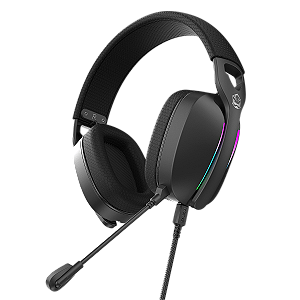 Headset Gamer Pcyes Nowy Black Vulcan, Usb Surround, Driver 40Mm, Rgb, Microfone Destacável