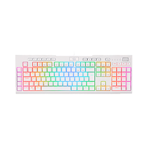 Teclado Óptico Gamer Redragon Brahma Pro RGB Branco Switch Blue ABNT2 K586W
