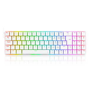 Teclado Mecânico Gamer Redragon Ashe RGB Branco 75% Switch Blue ABNT2 K626