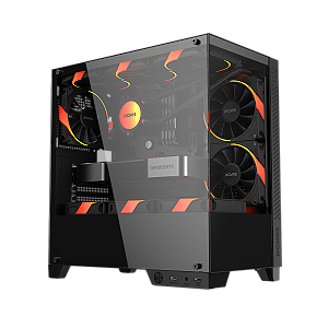 Gabinete Gamer Pcyes Forcefield Twr Black Vulcan