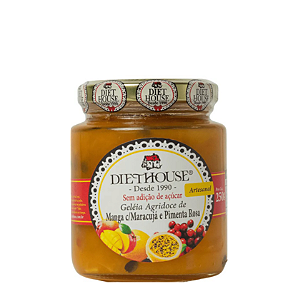 Geleia Artesanal de Manga, Maracujá e Pimenta Rosa Zero Açúcar 250g