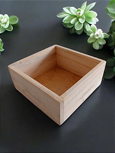 Caixa, Cesta, Box de Madeira Pinus 20X20X6,5CM