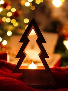 Enfeite Arvore Natal Pinus com mini vela LED