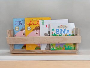 PRATELEIRA DE PINUS PARA LIVROS INFANTIS 49X17X11CM