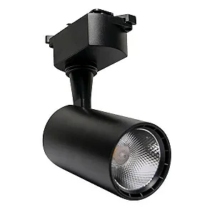 Kit 5 Spot LED Trilho Preto 10W 3000K Avela