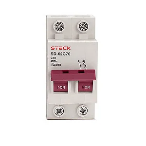 DISJUNTOR BIPOLAR 70A CURVA C 4.5KA REF SD62C70-STECK