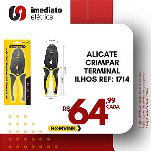 ALICATE CRIMPAR TERMINAL ILHOS REF BOM-1714