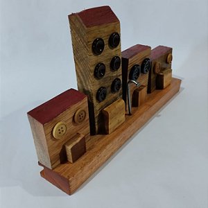 Casinhas Decorativas (reuso de madeira e outros materiais) 25 x 14,5 x 4cm