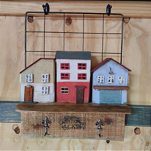 Porta Chaves com Casinhas (30cm x 39cm) 2 Ganchos