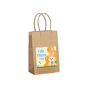 10 Sacolinha Kraft Para Ovo De Páscoa Sacola Coelhinho