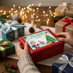 16 Adesivos Feliz Natal Para Maleta Acrílica 7x9 Cm