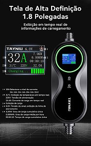 Carregador EV Tayniu Infinity 3.5kw -  7kw