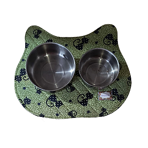 Tapetinho de Alimentação Pet Gatinho Azul