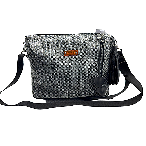 Bolsa Transversal Preta e Branca