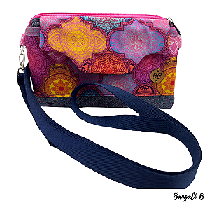 Bolsa Pequena Alça Transversal  Rosa Mandala