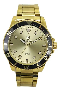 Relogio Masculino Tuguir Analogico TG157-8C Dourado e Dourado e Preto Original Certificado com Garantia a Prova D´agua, Caixa Personalizada