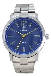 Relógio Masculino Tuguir Analógico Tg118 Prata E Azul Prata