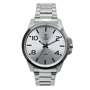 Relógio Masculino de Aço Tuguir Analógico Infinity 6117G Prata e Branco