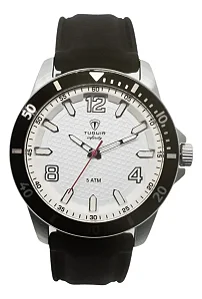 Relógio Masculino de Aço Tuguir Analógico Infinity 9169B Prata e Preto e Branco 5 ATM