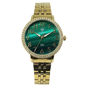 Relógio Feminino Tuguir Analógico TG178-1C Dourado e Verde
